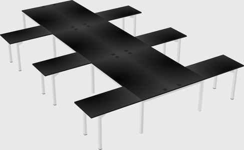 Shared l-shaped desk