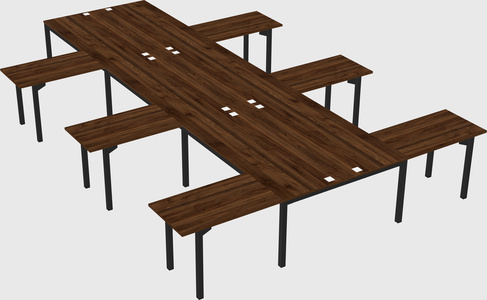 Shared l-shaped desk