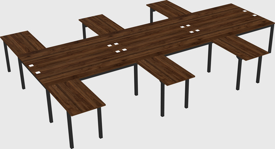 Shared l-shaped desk