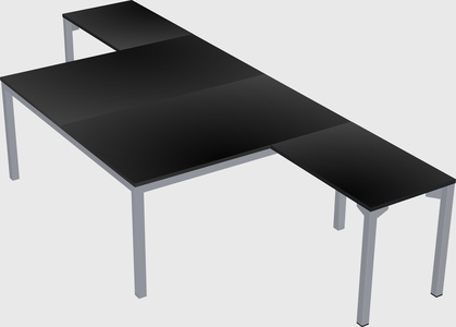 Shared l-shaped desk