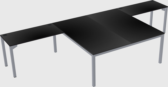 Shared l-shaped desk