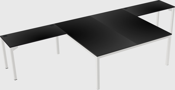 Shared l-shaped desk