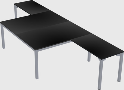 Shared l-shaped desk