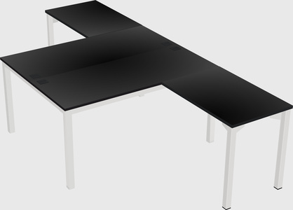 Shared l-shaped desk
