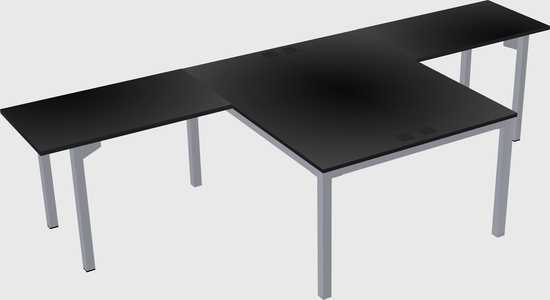 Shared l-shaped desk