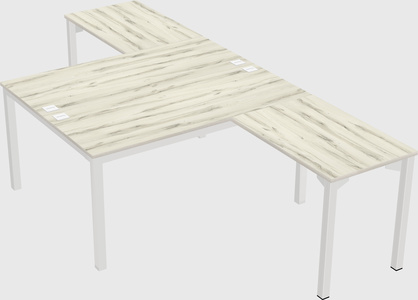 Shared l-shaped desk