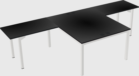 Shared l-shaped desk