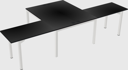 Shared l-shaped desk