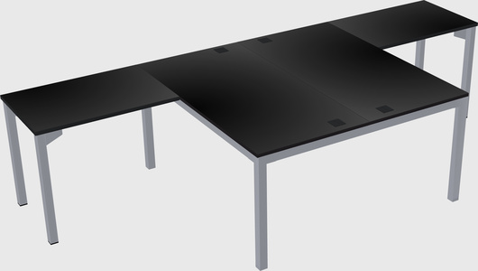 Shared l-shaped desk