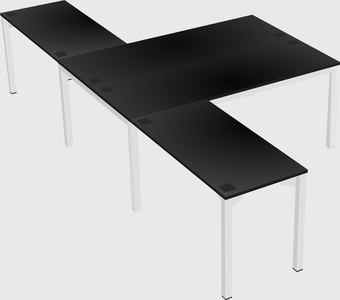 Shared l-shaped desk