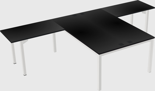 Shared l-shaped desk