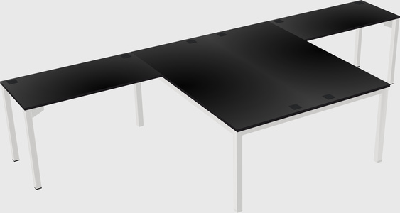 Shared l-shaped desk