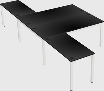 Shared l-shaped desk