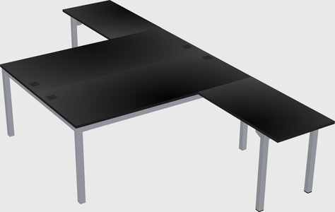 Shared l-shaped desk