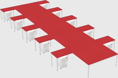 Shared l-shaped desk