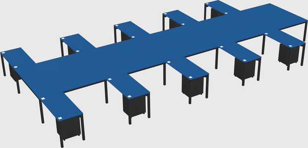 Shared l-shaped desk