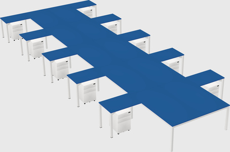 Shared l-shaped desk