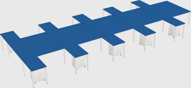 Shared l-shaped desk