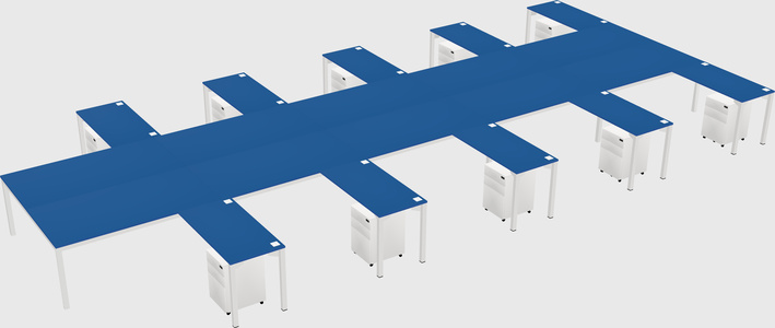 Shared l-shaped desk