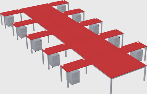 Shared l-shaped desk