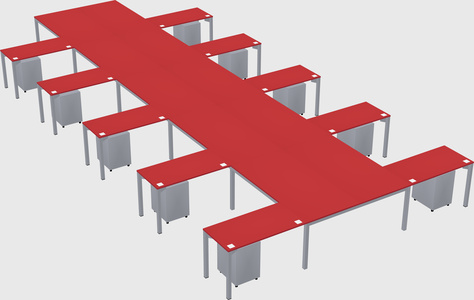 Shared l-shaped desk
