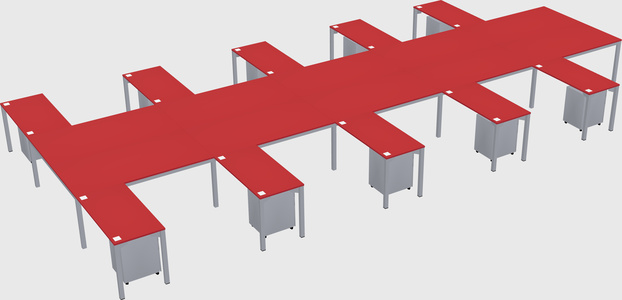Shared l-shaped desk