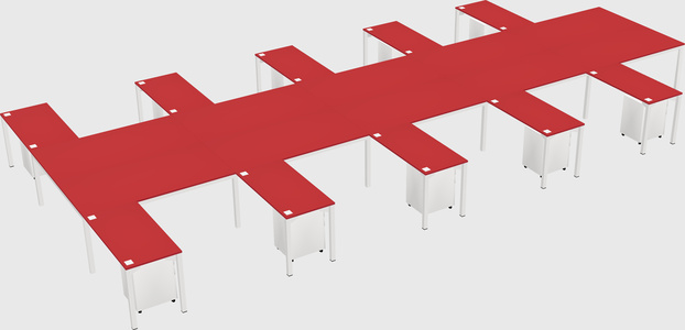 Shared l-shaped desk