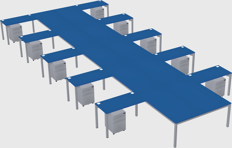 Shared l-shaped desk