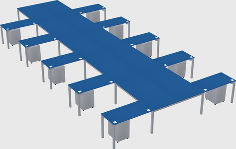 Shared l-shaped desk