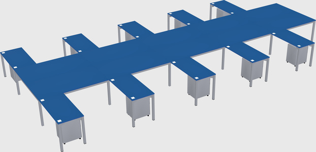 Shared l-shaped desk