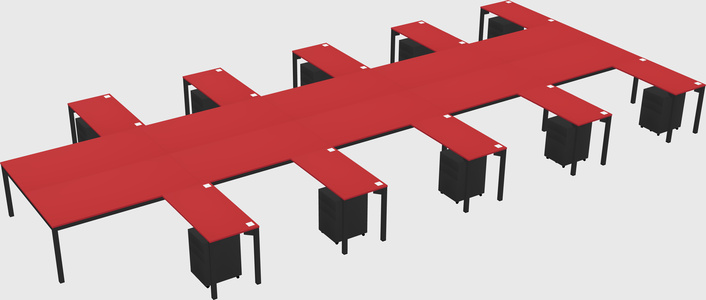 Shared l-shaped desk