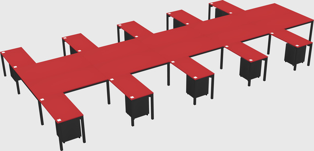 Shared l-shaped desk