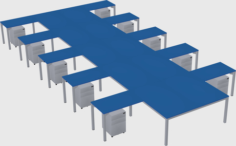 Shared l-shaped desk