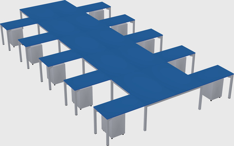 Shared l-shaped desk