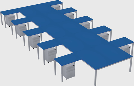 Shared l-shaped desk