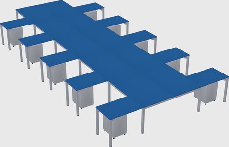 Shared l-shaped desk