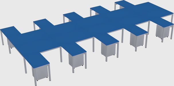 Shared l-shaped desk