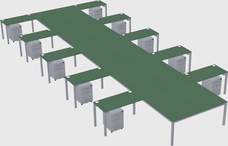 Shared l-shaped desk