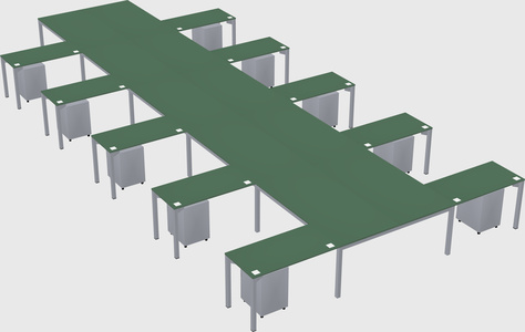 Shared l-shaped desk