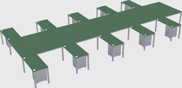 Shared l-shaped desk
