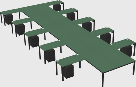 Shared l-shaped desk
