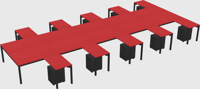 Shared l-shaped desk
