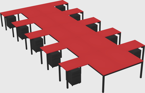 Shared l-shaped desk