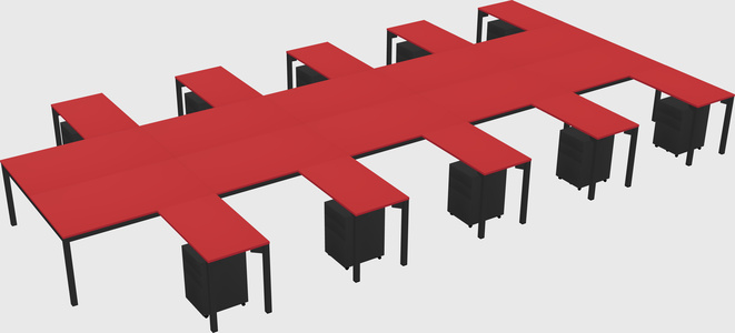 Shared l-shaped desk