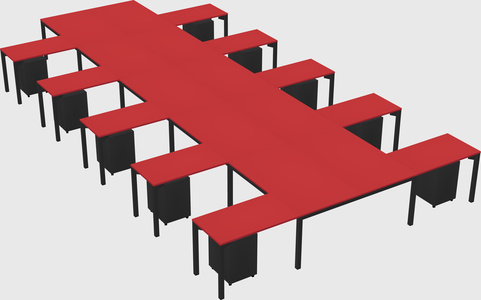 Shared l-shaped desk