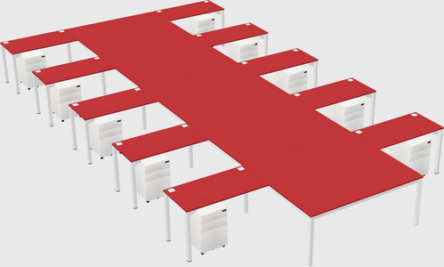 Shared l-shaped desk