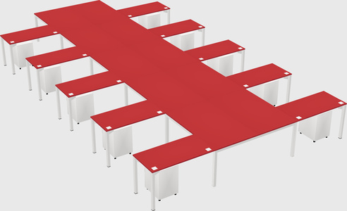 Shared l-shaped desk