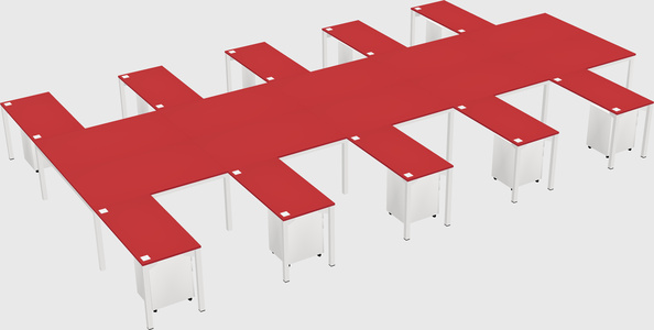 Shared l-shaped desk