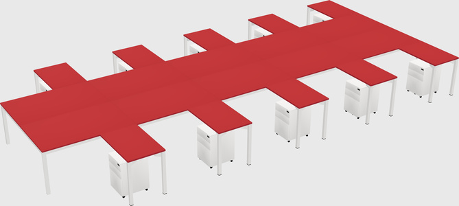 Shared l-shaped desk