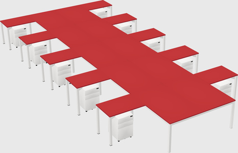 Shared l-shaped desk